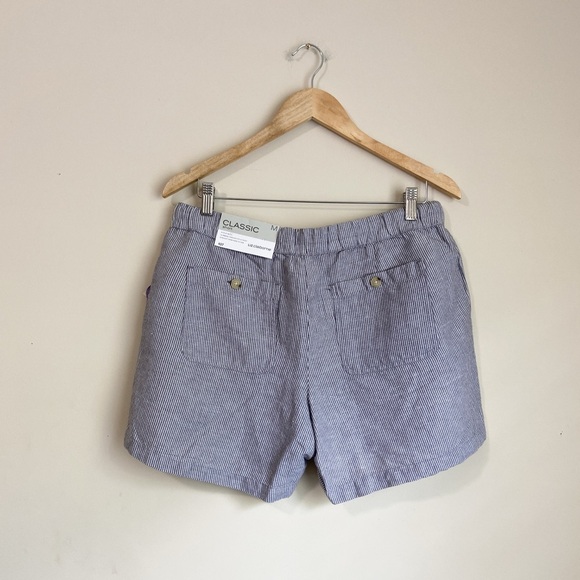 NWT Liz Claiborne Linen Cotton Gray Striped Shorts - Picture 4 of 7